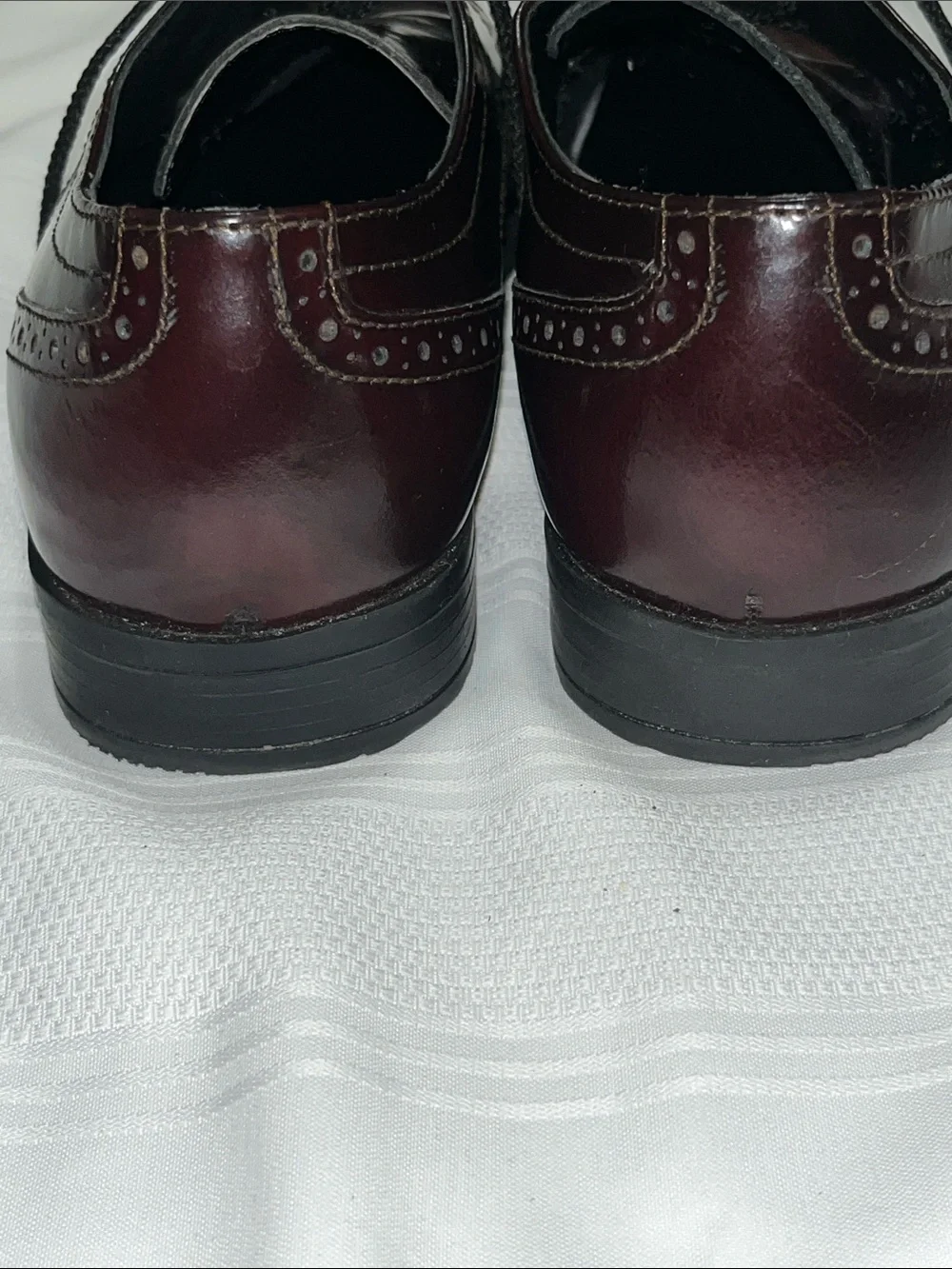 Michael Shannon Burgundy Wingtip Brogue Dress Shoes